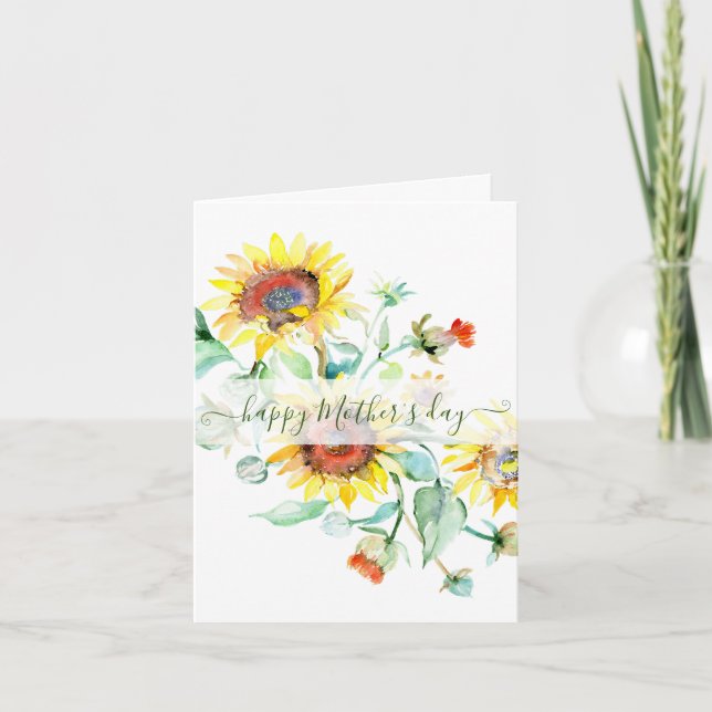 Cartes Pour Fêtes Annuelles Fleurs de couleur aquarelle (Devant)
