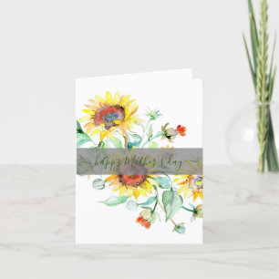 Cartes Pour Fêtes Annuelles Fleurs de couleur aquarelle