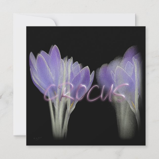 CARTES POUR FÊTES ANNUELLES FLEURS DE CROCUS (Devant)