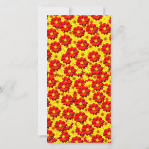 Cartes Pour Fêtes Annuelles Fleurs de dahlia rouges et jaunes