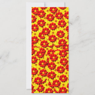 Cartes Pour Fêtes Annuelles Fleurs de dahlia rouges et jaunes