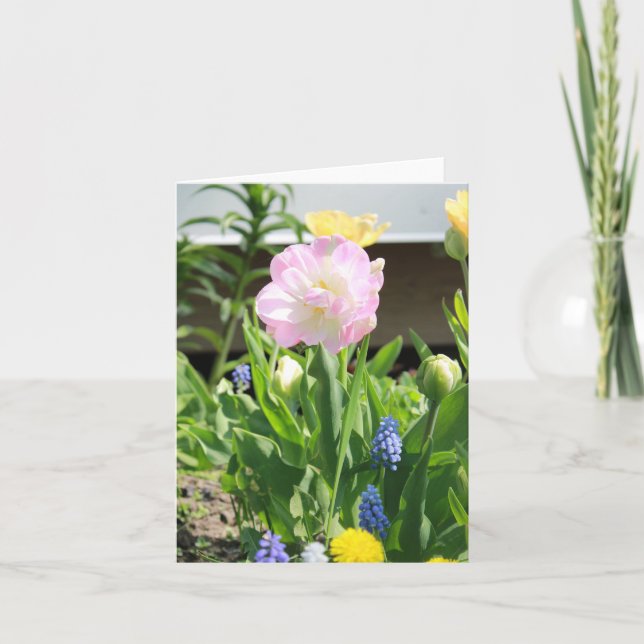 Cartes Pour Fêtes Annuelles Fleurs de la fête des mères du jardin rose (Devant)