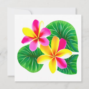 Cartes Pour Fêtes Annuelles Fleurs de la Plumeria tropicale