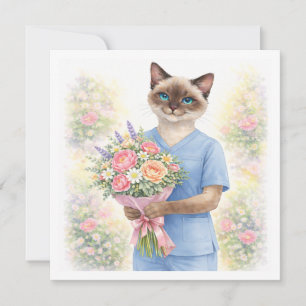 Cartes Pour Fêtes Annuelles Fleurs de l'infirmière pour la mère