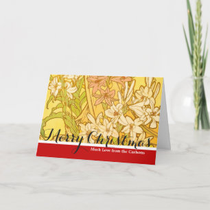 Cartes Pour Fêtes Annuelles fleurs de lys Art nouveau d'Alphonse Mucha