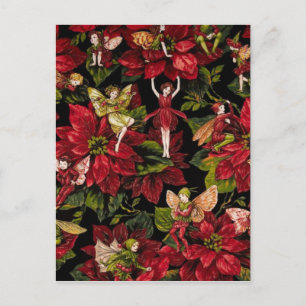 Cartes Pour Fêtes Annuelles Fleurs de Noël et fées
