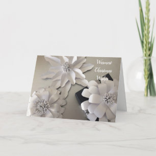 Cartes Pour Fêtes Annuelles Fleurs de Noël poudrées d'argent