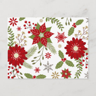 Cartes Pour Fêtes Annuelles fleurs de Noël rustiques modernes