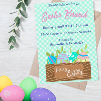 Cartes Pour Fêtes Annuelles Fleurs de Pâques et œufs colorés 