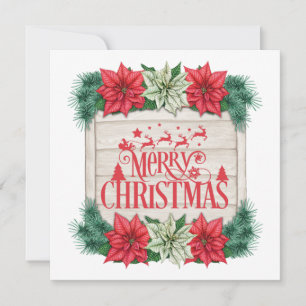 Cartes Pour Fêtes Annuelles Fleurs de poinsettia Joyeux Noël