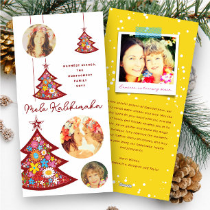 Cartes Pour Fêtes Annuelles Fleurs de printemps Arbre de Noël Ornements 3 Phot