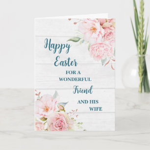 Cartes Pour Fêtes Annuelles Fleurs de printemps heureux ami de Pâques et sa fe