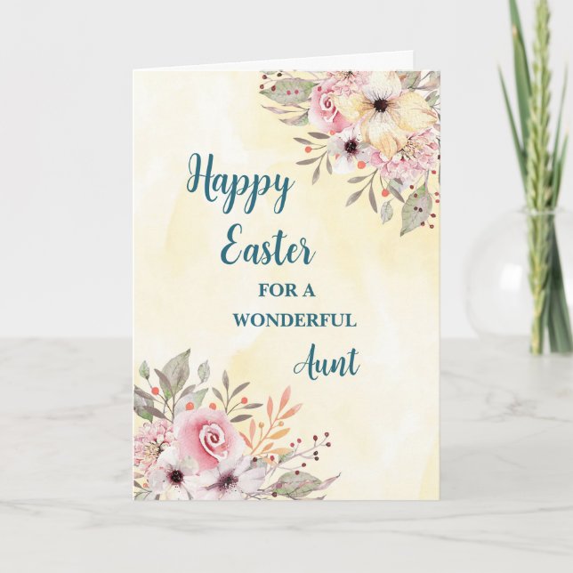 Cartes Pour Fêtes Annuelles Fleurs de printemps Joyeuse Tante de Pâques (Devant)