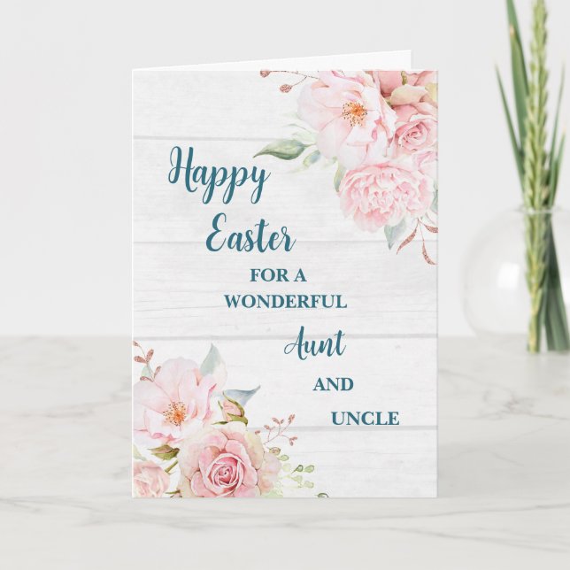 Cartes Pour Fêtes Annuelles Fleurs de printemps Joyeuses Tante de Pâques et On (Devant)