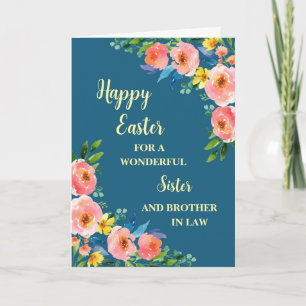 Cartes Pour Fêtes Annuelles Fleurs de printemps Joyeux frère de la soeur de Pâ