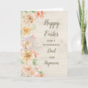 Cartes Pour Fêtes Annuelles Fleurs de printemps Joyeux Pâques papa et Stepmama