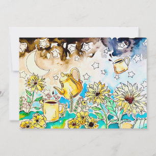 Cartes Pour Fêtes Annuelles fleurs de soleil art floral