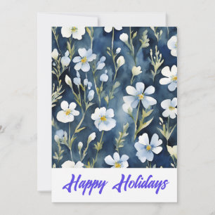 Cartes Pour Fêtes Annuelles Fleurs de vacances joyeuses aquarelle Joyeux Noël