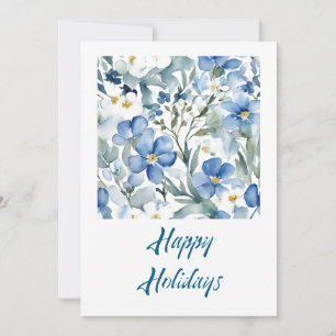 Cartes Pour Fêtes Annuelles Fleurs de vacances Joyeux Noël aquarelle