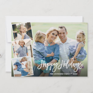 Cartes Pour Fêtes Annuelles Fleurs d'hiver de Noël élégantes 4 Salutation phot