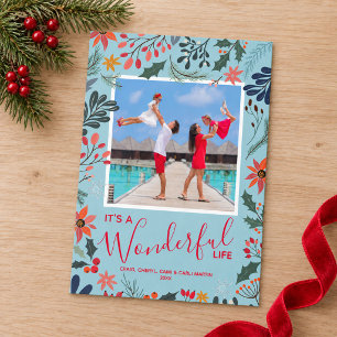 Cartes Pour Fêtes Annuelles Fleurs d'hiver Photo Noël