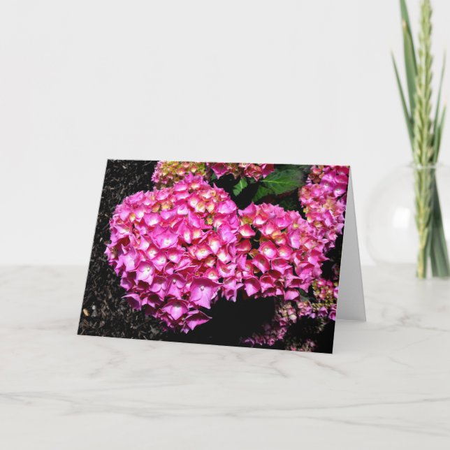 Cartes Pour Fêtes Annuelles Fleurs d'hydrangée rose (Devant)