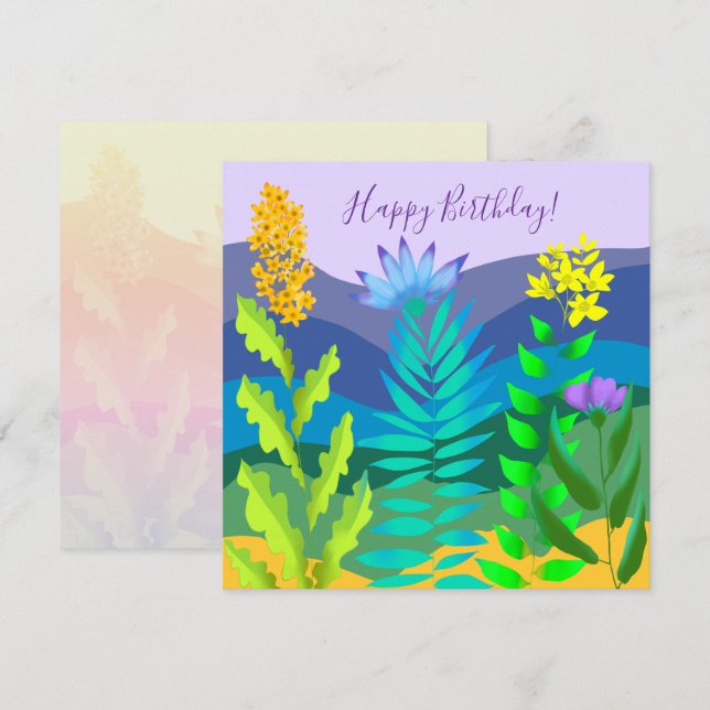 Cartes Pour Fêtes Annuelles Fleurs du désert (Devant / Derrière)