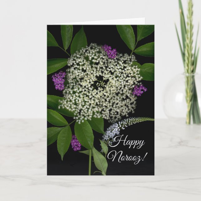 Cartes Pour Fêtes Annuelles Fleurs du Nouvel An persan Norooz joyeux (Devant)