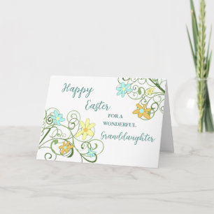 Cartes Pour Fêtes Annuelles Fleurs du printemps Petite-fille Joyeuse Pâques