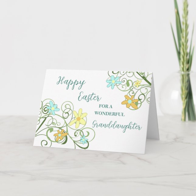 Cartes Pour Fêtes Annuelles Fleurs du printemps Petite-fille Joyeuse Pâques (Devant)