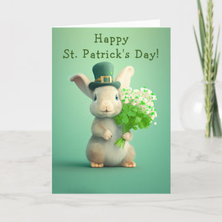 Cartes Pour Fêtes Annuelles Fleurs et lapins adorables St. Patrick's Day