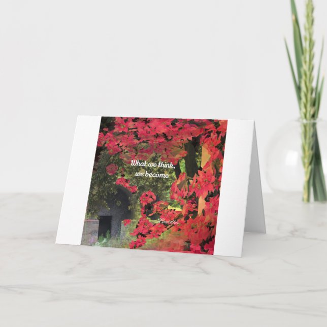 Cartes Pour Fêtes Annuelles Fleurs et mur avec un message spirituel (Devant)