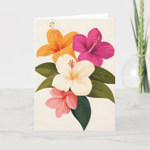 Cartes Pour Fêtes Annuelles Fleurs exotiques colorées