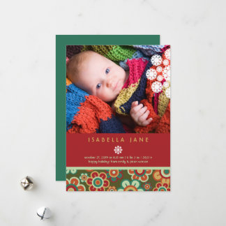 Cartes Pour Fêtes Annuelles Fleurs Festives de Vacances Photo Annonce de Naiss