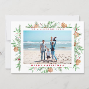 Cartes Pour Fêtes Annuelles Fleurs Hiver Joyeux Noël