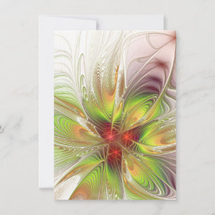 Cartes Pour Fêtes Annuelles Fleurs imaginaires fractales douces et tendres