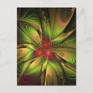 Cartes Pour Fêtes Annuelles Fleurs imaginaires fractales douces et tendres