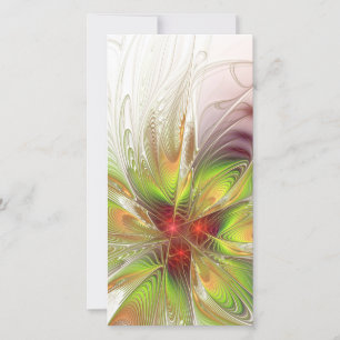 Cartes Pour Fêtes Annuelles Fleurs imaginaires fractales douces et tendres