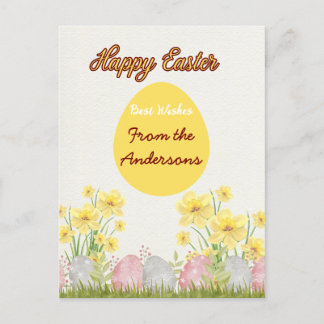 Cartes Pour Fêtes Annuelles Fleurs Jaunes Bonne Pâques Meilleurs Voeux De