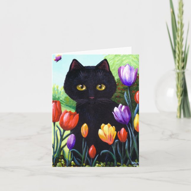 Cartes Pour Fêtes Annuelles Fleurs mignonnes Creationarts de tulipes d'art de (Devant)