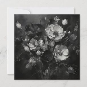 Cartes Pour Fêtes Annuelles Fleurs monochromes AI