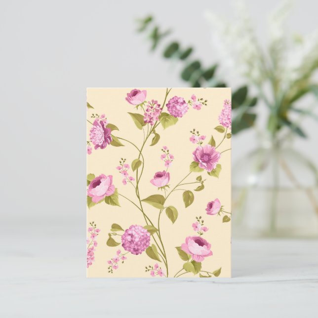 Cartes Pour Fêtes Annuelles Fleurs Motif 16 (Debout devant)