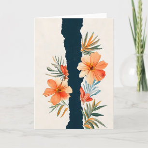 Cartes Pour Fêtes Annuelles Fleurs orange Abstraites