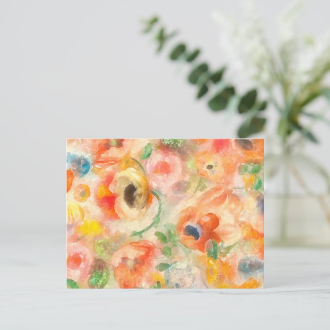 Cartes Pour Fêtes Annuelles Fleurs oranges de printemps (Debout devant)
