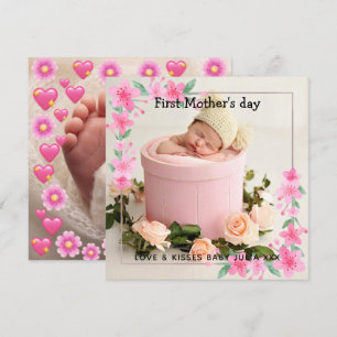 Cartes Pour Fêtes Annuelles Fleurs pour votre première fête des mères 2 en col