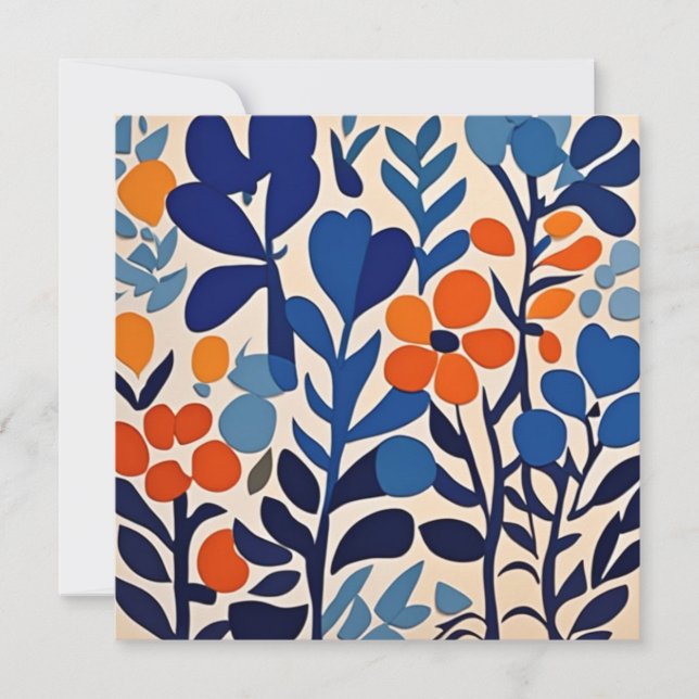 Cartes Pour Fêtes Annuelles fleurs retro 70's (Devant)