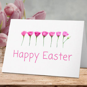 Cartes Pour Fêtes Annuelles Fleurs Roses Minimales Joyeuses Pâques Printemps M
