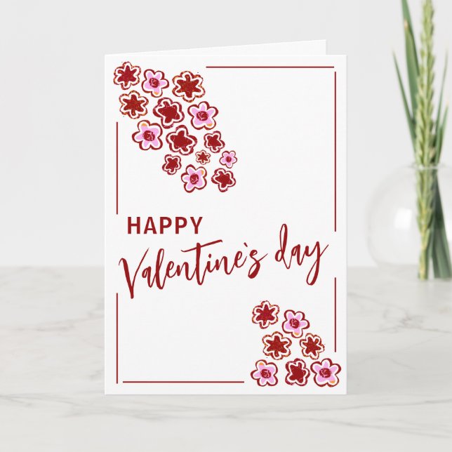 Cartes Pour Fêtes Annuelles Fleurs roses rouges Valentine`s Day Couple (Devant)