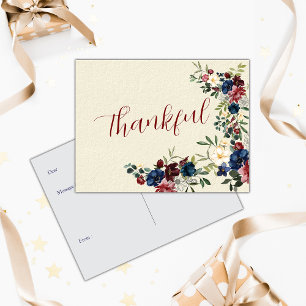 Cartes Pour Fêtes Annuelles Fleurs rustiques de vacances message personnalisé 