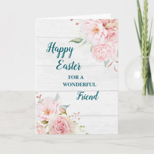 Cartes Pour Fêtes Annuelles Fleurs rustiques heureux ami de Pâques